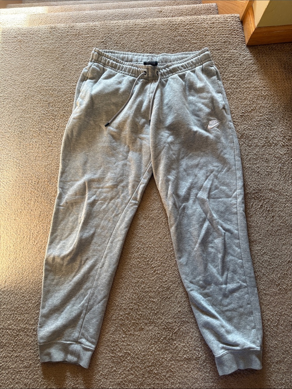 Nike Light Gray Men's Jogger Sweatpants with Drawstring